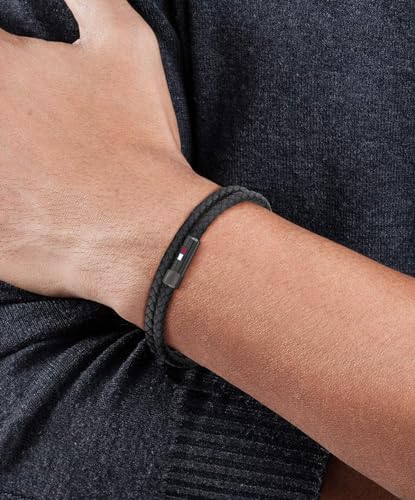 Tommy Hilfiger Jewelry Men's Leather Bracelet Black - 2790262S