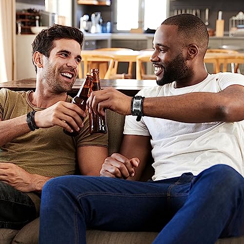 ADRAMATA Viking Necklace for Men Viking Bracelets Set Thors Hammer Pendant Necklace Viking Beard Beads Hair Beads Braided Leather Bracelets for Men Beads Bracelets Viking Jewellery Viking Gifts