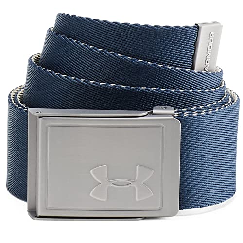 Under Armour UA Men's Webbing 2.0 Belt, Versatile Belt, Reversible Belt Men, blue (Academy/City Khaki/None(408)), one size