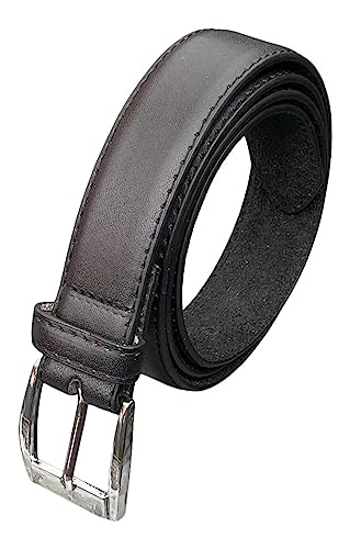 Men's Leather Lined Trouser Belt, 1" Wide, Great for Everyday Use, Classic Belts for Men (Black, L)