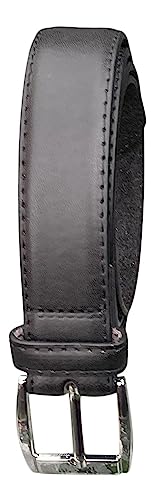 Men's Leather Lined Trouser Belt, 1" Wide, Great for Everyday Use, Classic Belts for Men (Black, L)