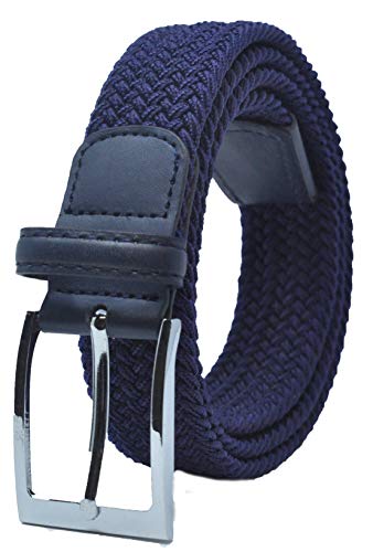 Ashford Ridge Mens 33mm (1.25") Elastic Webbing Belt (Navy, Medium)