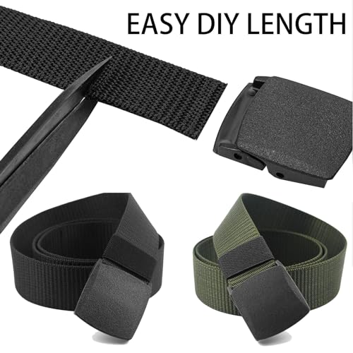 ZISHAN 2 Pieces Work Belts for Men, Mens Belt Durable Breathable and Comfortable Wear, Lenght 130cm/51in Adjustable Nylon Belts for Men, Canvas Belt for Men and Women