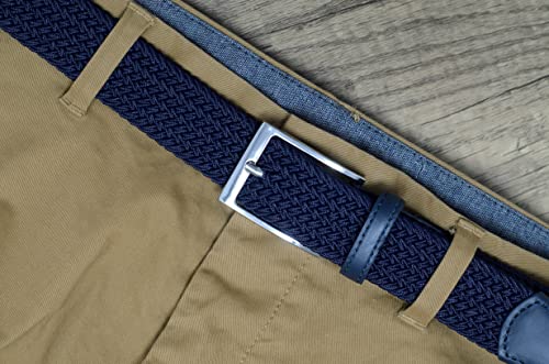 Ashford Ridge Mens 33mm (1.25") Elastic Webbing Belt (Navy, Medium)