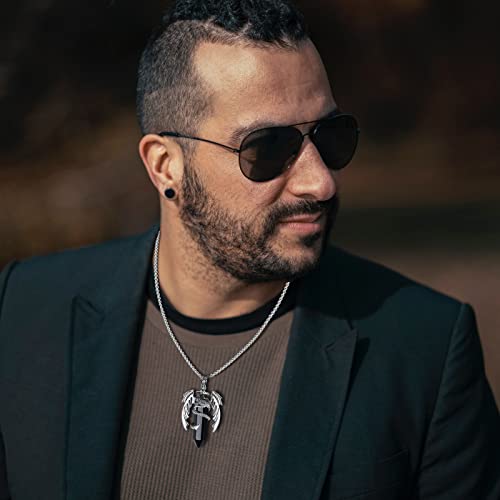 XIANNVXI Dragon Necklace for Men Black Obsidian Necklace Mens Necklaces Crystal Necklaces for Men Healing Gemstone Pointed Pendant Reiki Mens Jewellery Dragon Gifts