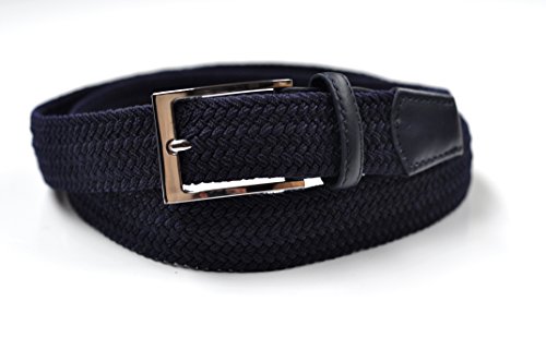 Ashford Ridge Mens 33mm (1.25") Elastic Webbing Belt (Navy, Medium)