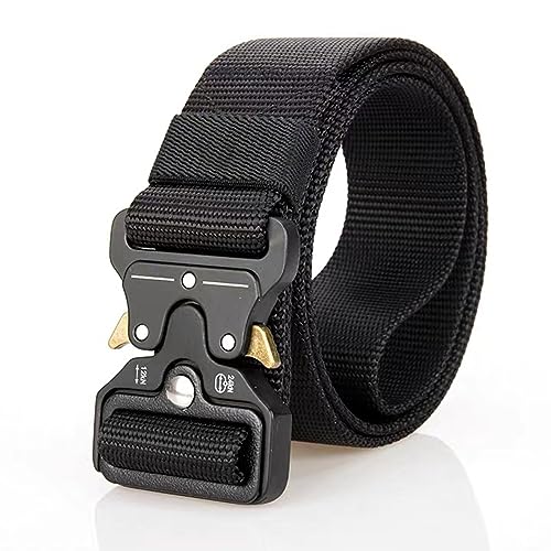 VIKSAUN Tactical Belt, Canvas Military Belt, Military Tactical belt Black, Nylon Work Belt, Military Style Heavy Duty Nylon Work Belts, for Military,Work,Outdoor Sports and Daily Casual Using (1 Pcs)