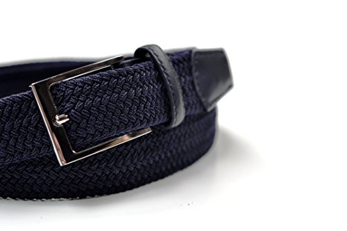 Ashford Ridge Mens 33mm (1.25") Elastic Webbing Belt (Navy, Medium)