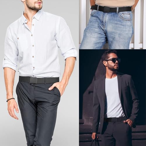 ZISHAN 2 Pieces Work Belts for Men, Mens Belt Durable Breathable and Comfortable Wear, Lenght 130cm/51in Adjustable Nylon Belts for Men, Canvas Belt for Men and Women