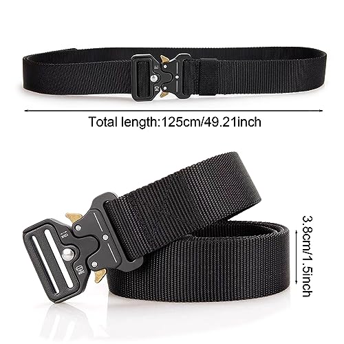 VIKSAUN Tactical Belt, Canvas Military Belt, Military Tactical belt Black, Nylon Work Belt, Military Style Heavy Duty Nylon Work Belts, for Military,Work,Outdoor Sports and Daily Casual Using (1 Pcs)