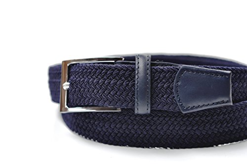 Ashford Ridge Mens 33mm (1.25") Elastic Webbing Belt (Navy, Medium)