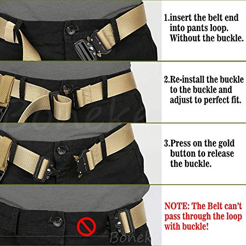 Tactical Belts for Men, Military Heavy Duty Belt Nylon Belt with Quick Release Metal Buckle, Ideal for work and outdoor sport, Tool Belt 53.5"(136 cm)