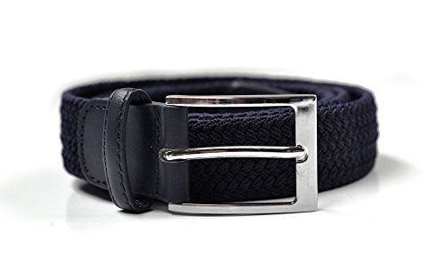 Ashford Ridge Mens 33mm (1.25") Elastic Webbing Belt (Navy, Medium)
