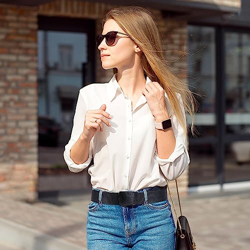 Moshero 4PCS Work Belts for Men, Unisex Nylon Canvas Belt for Men and Women, Adjustable Nylon Fabric Belt with Plastic Buckle Length 130 cm, Width 3.8 cm