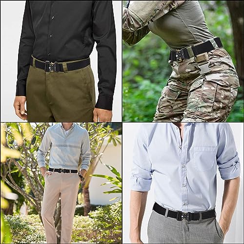 VIKSAUN Tactical Belt, Canvas Military Belt, Military Tactical belt Black, Nylon Work Belt, Military Style Heavy Duty Nylon Work Belts, for Military,Work,Outdoor Sports and Daily Casual Using (1 Pcs)