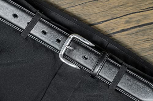 Ossi Real Leather Lined Belt in Black Medium Size 32" - 36"