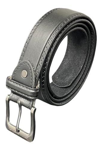 Men's Leather Belts, Choice of Colour, Up To 60" Waist, Smart Work Belt, Trouser Belts (Black, Large 36" - 39")