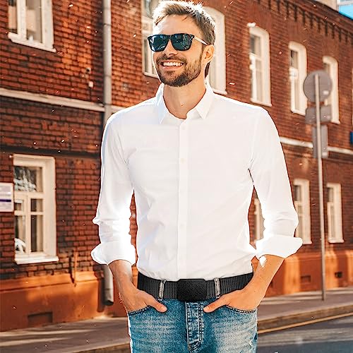 Moshero 4PCS Work Belts for Men, Unisex Nylon Canvas Belt for Men and Women, Adjustable Nylon Fabric Belt with Plastic Buckle Length 130 cm, Width 3.8 cm