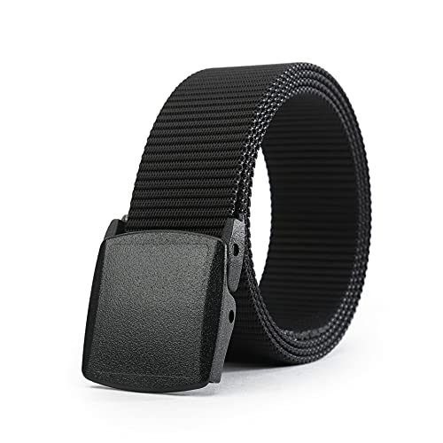 SAIBANGZI Military Tactical Belts for Men Women Nylon Belt Heavy Duty Quick Release Metal Free Canvas Buckle Belt (Black,125cm)
