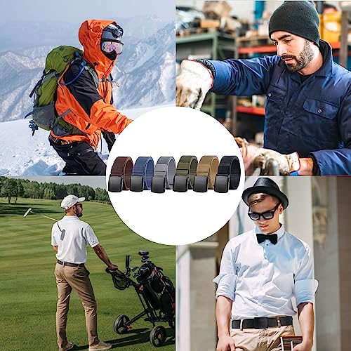 Moshero 4PCS Work Belts for Men, Unisex Nylon Canvas Belt for Men and Women, Adjustable Nylon Fabric Belt with Plastic Buckle Length 130 cm, Width 3.8 cm