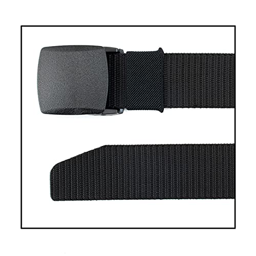 SAIBANGZI Military Tactical Belts for Men Women Nylon Belt Heavy Duty Quick Release Metal Free Canvas Buckle Belt (Black,125cm)