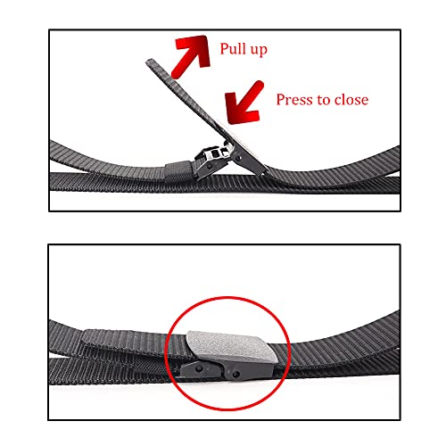 SAIBANGZI Military Tactical Belts for Men Women Nylon Belt Heavy Duty Quick Release Metal Free Canvas Buckle Belt (Black,125cm)