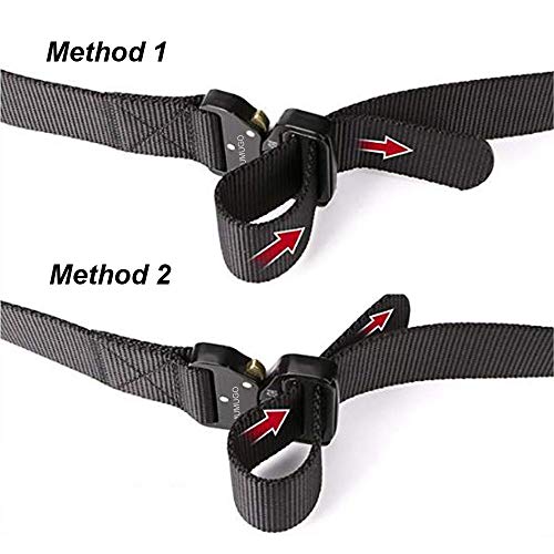 Men Tactical Belt, Military Style Quick Release Nylon Belt, Gift with Hook (Black)