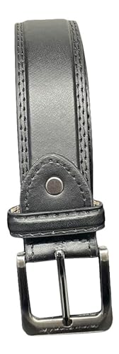 Men's Leather Belts, Choice of Colour, Up To 60" Waist, Smart Work Belt, Trouser Belts (Black, Large 36" - 39")