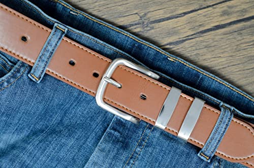 Ossi 38mm Tan Belt with Double Loop for Men - Medium