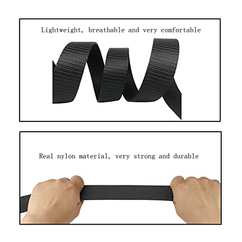 SAIBANGZI Military Tactical Belts for Men Women Nylon Belt Heavy Duty Quick Release Metal Free Canvas Buckle Belt (Black,125cm)