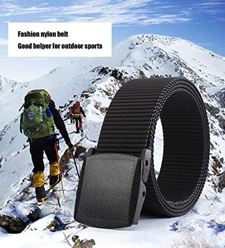 SAIBANGZI Military Tactical Belts for Men Women Nylon Belt Heavy Duty Quick Release Metal Free Canvas Buckle Belt (Black,125cm)