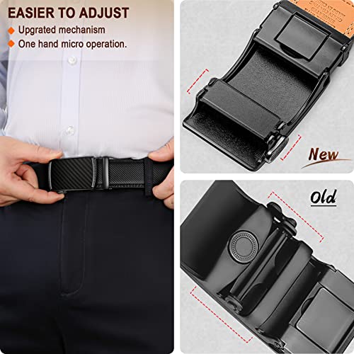 BULLIANT Men's Belt, Leather Ratchet Belt for Men Dress 1 3/8",Trim to Fit(Black-30-36" Waist Adjustable)