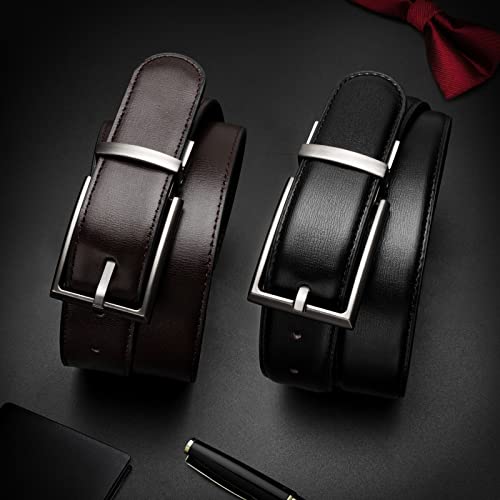 Alphyly Mens Leather Belts for Men,Black Reversible Leather Belt for Men,Mens Belts Leather for Jeans,Boss Belts Designer Belt Waist Belt Men One Belt(not pack) Length110cm