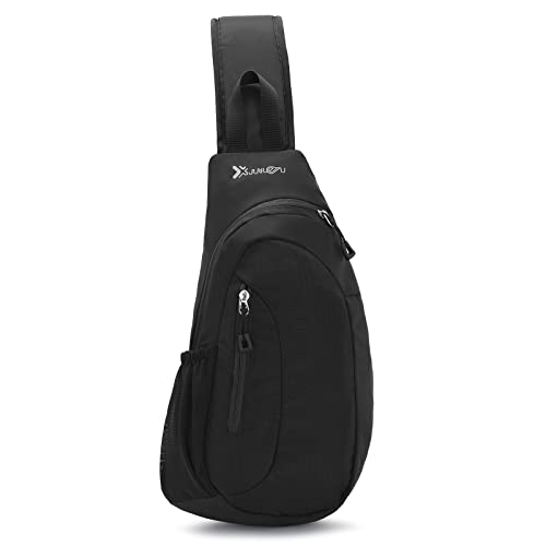 Mardiko Sling Bag for Men Women, Small Backpack Shoulder Chest Bag, Waterproof Lightweight One Strap Rucksack for Travel Sports Hiking, Black