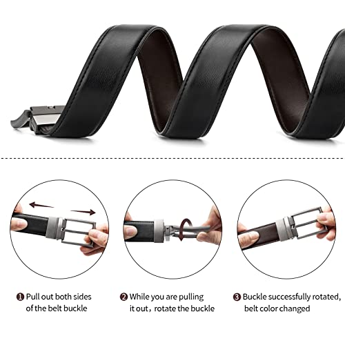 Alphyly Mens Leather Belts for Men,Black Reversible Leather Belt for Men,Mens Belts Leather for Jeans,Boss Belts Designer Belt Waist Belt Men One Belt(not pack) Length110cm