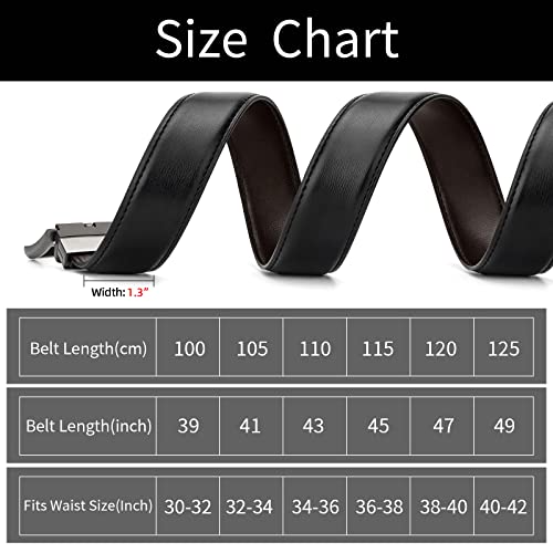 Alphyly Mens Leather Belts for Men,Black Reversible Leather Belt for Men,Mens Belts Leather for Jeans,Boss Belts Designer Belt Waist Belt Men One Belt(not pack) Length110cm