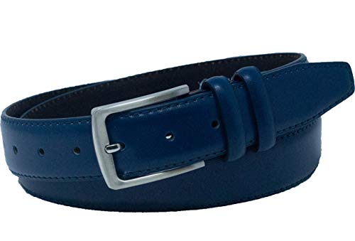 Ashford Ridge Mens 33mm Double Loop Leather Belt - Navy Medium