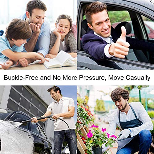 WERFORU No Buckle Belt Buckle Free Belt Men No Show Elasticated Belt Elastic Durable Invisible Adjustable Waist Belt Buckless Stretch Belt Black