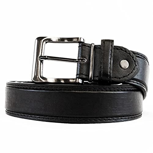 Woodland Leathers Genuine Leather Men's Stylish Plain Leather Trouser black Belt for jeans and suit (Medium 32" - 35", BLACK)