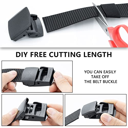 LXMY Work Belts for Men,Belts for Men,Adjustable Nylon Fabric Belt,No Metal Buckle, Fast Pass Through the Airport Security,Suitable for Anywhere