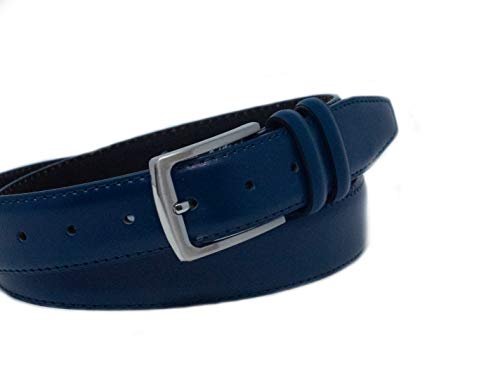 Ashford Ridge Mens 33mm Double Loop Leather Belt - Navy Medium