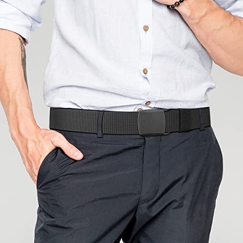 LXMY Work Belts for Men,Belts for Men,Adjustable Nylon Fabric Belt,No Metal Buckle, Fast Pass Through the Airport Security,Suitable for Anywhere