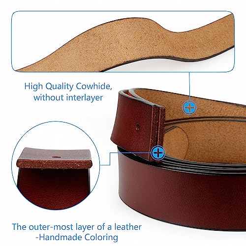JingHao Belts for Men,Casual Mens Belt Leather for Jeans,Cowboy,Black Genuine Leather Belt,Plus Size 28"-64" Width 1.45" Brown(L 34"-36" Length 115cm, Coffee)