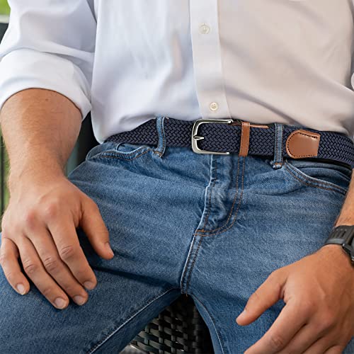 CHAOREN Elastic Belts for Men - Elasticated Belt Men 1 3/8" for Golf Trousers - Tight Performed Stretch Belt