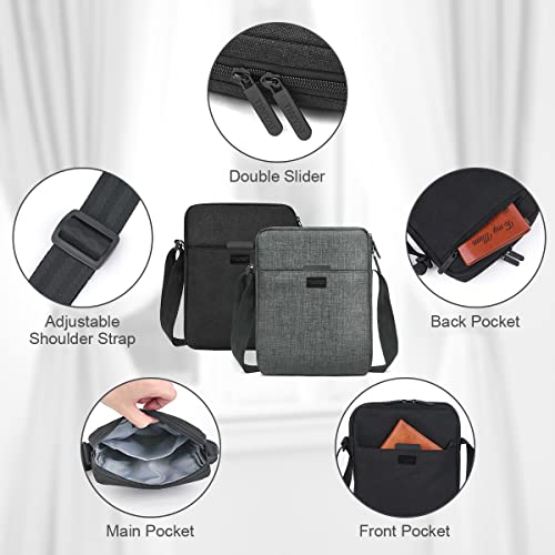 flintronic Men's Shoulder Bag, Waterproof Messenger Bag with Adjustable Strap, Lightweight Work Bag with Multiple Pockets, Crossbody Bag for Working Shopping School Travel Daily Use(Black)