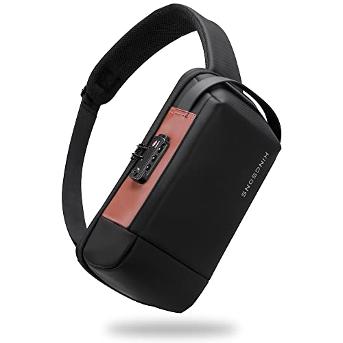 Kingsons Crossbody Bag Sling Backpack - Mini Travel Sling Man Bag with Charging Port, Small Chest Shoulder Side Backpack for Traveling, Leisure, Commuting,Fit for 9.7" ipad