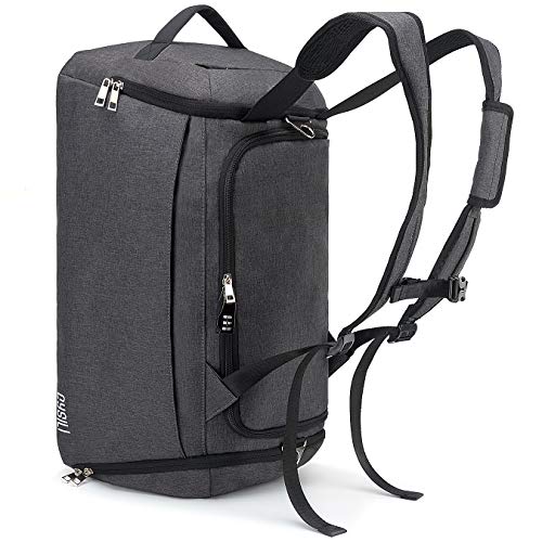 Sports Duffle Bag with Shoes Compartment and Wet Pocket, 42L Waterproof Gym Bag for Men and Women, Durable Travel Duffel Bag with Shoulder Strap and Combination Lock