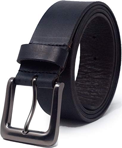 Ashford Ridge Made in England 38mm Full Hide Leather Belt - Black Large