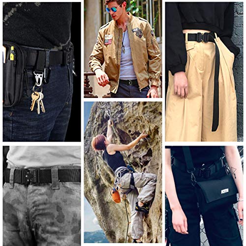 AivaToba Men Tactical Belt, Military Style Heavy Duty Nylon Canvas Waist Belts with Quick-Release Metal Buckle For Cargo Shorts Hunting Training Army Running （125 * 3.8 CM