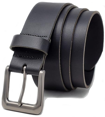 Ashford Ridge Made in England 38mm Full Hide Leather Belt - Black Large